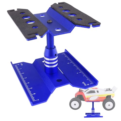 HobbyPark Mini RC Car Work Stand Aluminum for 1/24 1/18 Scale RC Crawler Axial SCX24 Traxxas TRX4M FCX24 FCX18 Workstation 360 Degree Rotation Lift Lower (Blue) - color: Blue