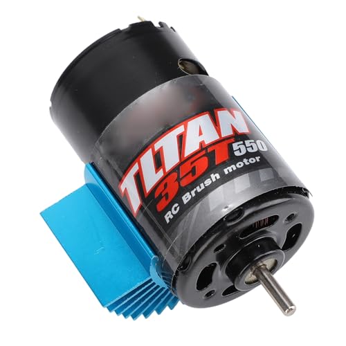 Alomejor 550 RC Car Motor, Brushed Motor with Cooling Fan and Heat Sink, for Axial SCX10 HPI JL 90046 Slash 1:10 RC Crawler (35T) - size: 35T