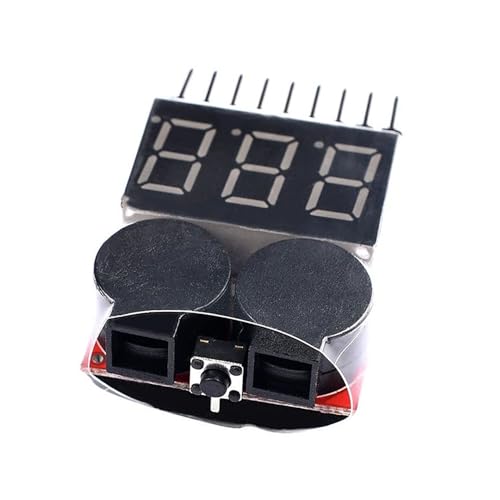 RLECS 2PCS 1-8S Lithium Battery Checker Voltage Tester Monitor for Drone/RC Car/Aerial Photography/Racing