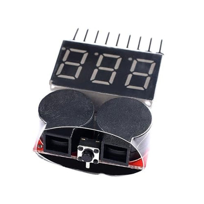 RLECS 2PCS 1-8S Lithium Battery Checker Voltage Tester Monitor for Drone/RC Car/Aerial Photography/Racing