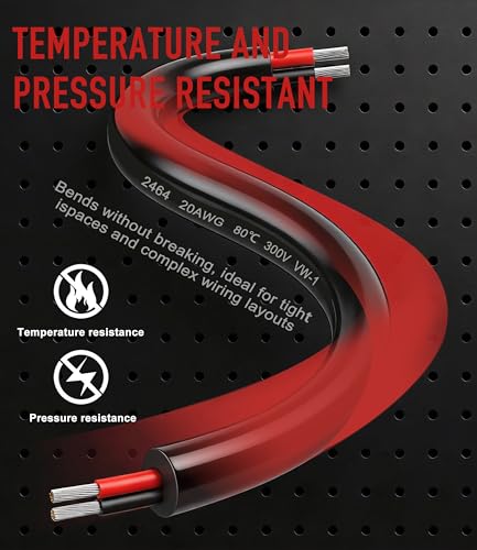 XINWANG 20AWG 2-Conductor Electrical Wire, UL2464, 16.4FT | 20AWG 2-core stranded tinned copper flexible wire, PVC insulated, UL2464; for LED strips, automotive, outdoor landscape, DIY. - size: 20AWG-2C(2x0.52mm²)-5M