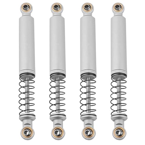 4pcs Metal Alloy Oil Shock Absorber Damper 70 80 90 100 110mm Outer Spring for 1/10 RC Crawler Axial SCX10 i ii iii Capra Tamiya CC01 D90 TRX4 HPI Upgrades (silver, 100mm) - color: silver, size: 100mm
