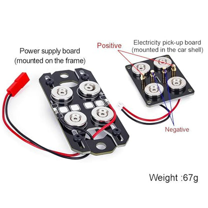 Magnetic Powered Body Post Mount Kit, 4-Pin Magnetic Body Mount with Adjustable Posts, Universal Shell Column for TRX4 TRX6 SCX10 SCX10 II Capra Gen8 D90 1/10 & 1/8 RC Crawler Upgrade