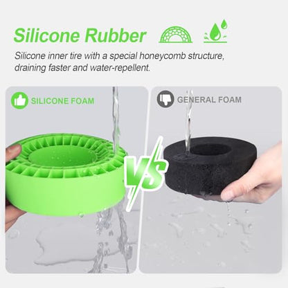 HobbyPark 2.2" Silicone Tire Inserts Soft, Fits 132-134mm 5.25" OD Crawler Tires, Replaces Foam Inserts, 4‑Pack, Waterproof, Good Traction & Sidewall Support for 1/10 RC Crawlers, 125×45mm (Green) - color: Green