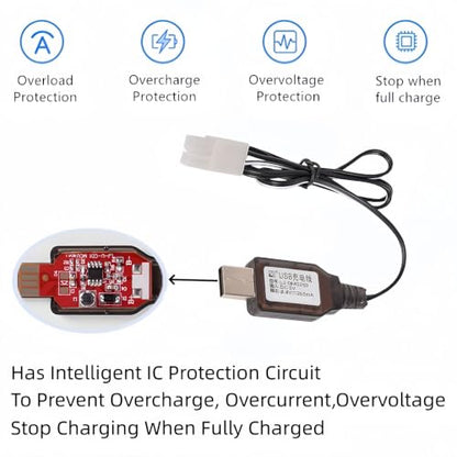 8.4V USB Charger Battery Charging Cable with Standard Tamiya Plug for RC Truck RC Excavator 8.4V NICD/NIMH Battery Charger