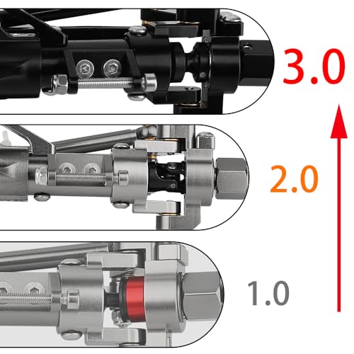 Front Rear Complete Axle Set with 3.0 Version Axle Shaft for Axial SCX10 RC4WD D90 1/10 RC Crawler Upgrade Parts - color: Black