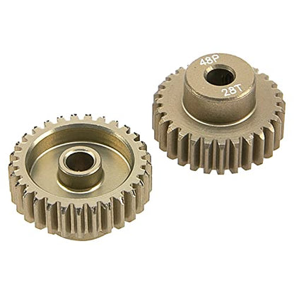 ShareGoo 7075 Aluminum Alloy 48P 3.175mm Pinion Gear Sets 28T 29T 30T 31T Motor Gears Fit 3.175mm (1/8-Inch) Shaft Compatible with HPI Losi Axial Traxxas Tamiya 1/10 RC Car,4Pack