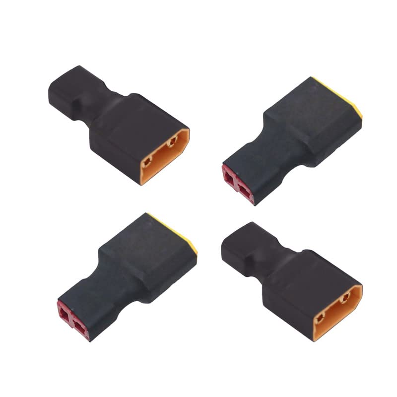 4pcs T-Plug Female Connector to XT90 Male Connector No Wire Adapter for RC Lipo NiMH Battery Charger - size: XT90 Male to T Plug Female