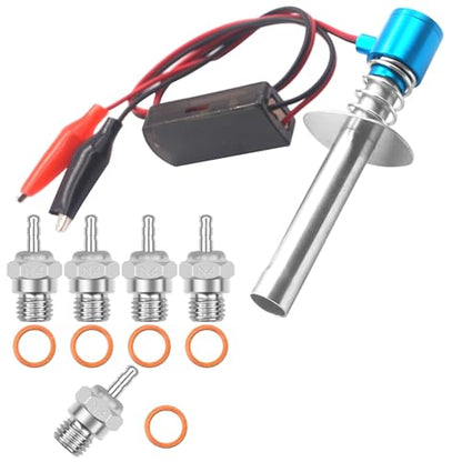 Share Goo RC Glow Plug Starter Igniter Ignitor 6V-24V & RC Glow Plug #4 N4 Medium Hot Spark Nitro Engine Parts 70117