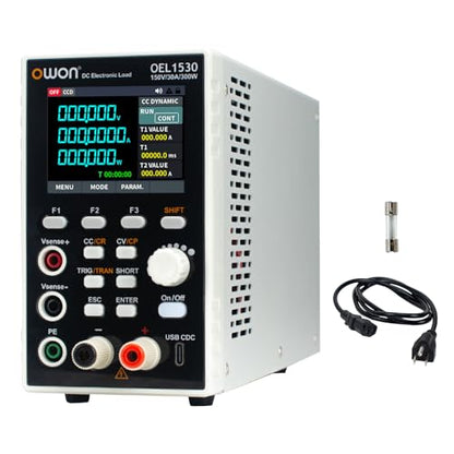 OWON Programmable DC Electronic Load OEL1530, DC 150V 30A Maximum 300W, USB/RS232, CV CC CR CP 4 Operation Modes, 5kHz Dynamic, Lab Bench Power Tester with 2.8” TFT Color LCD Display - size: OWON-OEL1530