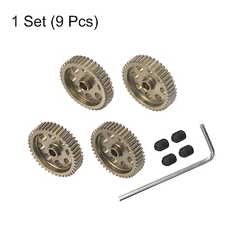 HARFINGTON 48P Hardened Pinion Motor Gear Set 4pcs 40T 41T 42T 43T Fit 1/8 inch RC Motor Shaft 48 Pitch 7075 Aluminum Gears for RC Car, with Hex Key - style: 40T 41T 42T 43T
