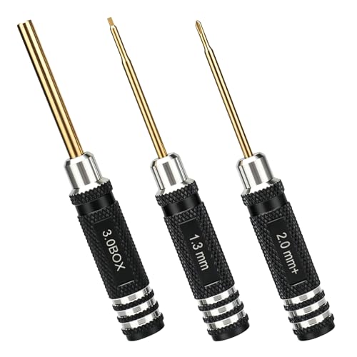 Multi-Size RC Screwdrivers Set, daitoku RC Aluminum Tool Kit Hex 1.3mm PH 2.0mm+ Mini Box Nut 3.0mm for AXIAL 1/30 SCX30