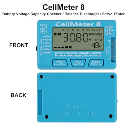RC Cellmeter 8 Digital Battery Capacity Checker Controller Tester Voltage Tester for LiPo Life Li-ion NiMH Nicd Cell Meter (8 in 1 cellmeter)