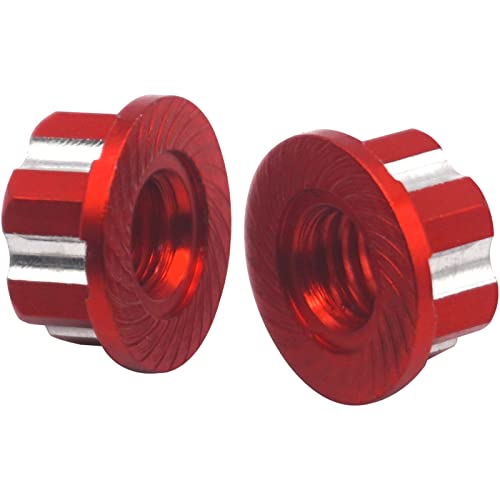 4Pcs Hexagonal Nuts, M4 Aluminum Alloy RC Wheel Hex Nuts Compatible with HSP Sakura D3 D4 1/10 RC Car (Red) - color: Red