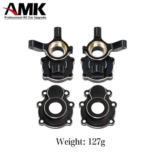 1/10 RC Crawler FMS FCX10 295g Brass Counter Weight Upgrades Kit, Brass Portal Covers Weights/Axle Diff Cover/Inner Portal Covers/Steering Knuckles for 1/10 FMS FCX10 K5 Upgrades Part