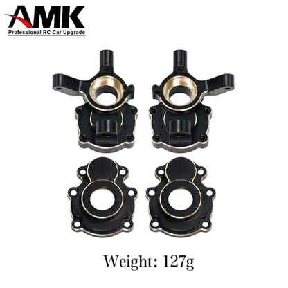 1/10 RC Crawler FMS FCX10 295g Brass Counter Weight Upgrades Kit, Brass Portal Covers Weights/Axle Diff Cover/Inner Portal Covers/Steering Knuckles for 1/10 FMS FCX10 K5 Upgrades Part