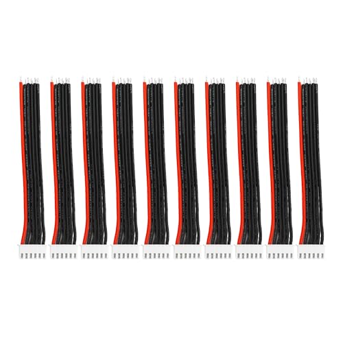 10PCS JST-XH 5S Balance Extension Cable, 3.9" 22AWG Silicone Lead Wire for LiPo Battery Charger, RC Balance Plug Connector Adapter - size: 5S