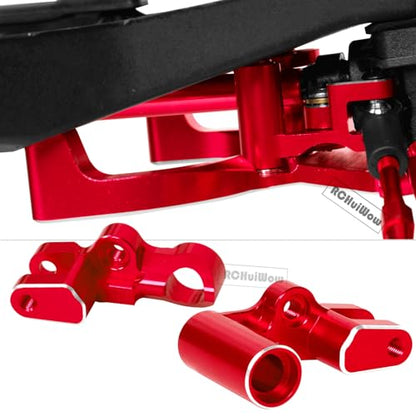 RC Upgrades Part for 1/10 Rustler 4x4 4WD（#67164-4）,Driveshaft,Suspension Arms,Steering Blocks,Caster Block,Rear Stub Axle Carriers,Shock Towers,Steering Block,Red