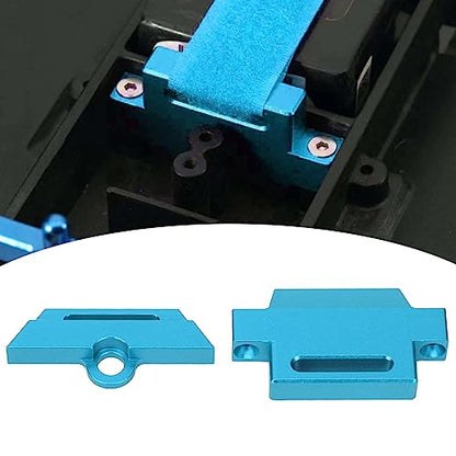 Tall Battery Holder Mount Hold Down for 1/10 Slash 2WD 5822 5822A Chassis, Aluminium Alloy RC Battery Mount Plate, Battery Holder Mount with Strap for 1/10 Slash (Blue) - color: Blue