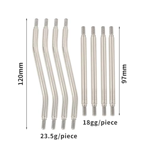Compatible with Axial for Capra 1.9 for UTB AXI03004 RC Car Crawler Parts 8pcs Suspension Steering Linkage Link Rod Set with Ball End Linkage