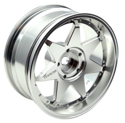1/10 RC Drift Tires and Aluminum Wheels Rims Rally Racing Tyres 12mm Hex for 1:10 Scale On Road Touring Street Car Tamiya Traxxas HPI KYOSHO XV02 XV01 TT01 TT02 PTG2 A959 4PCS (Silver) P2501 - color: Silver