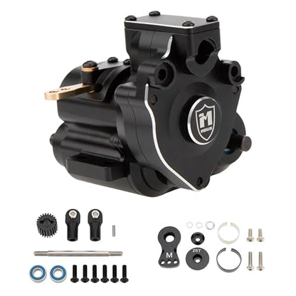 MEUS RACING Dual Speed Transmission Overdrive Gearbox for Vanquish Optic H10 1/10 RC Crawler (Black) - color: Black