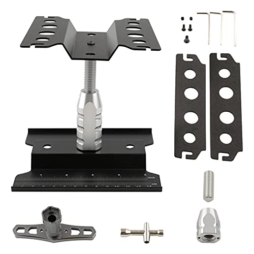 RC Car Work Stand Aluminum Alloy RC Repair Stand Tool Set for 1/8 1/10 1/12 1/16 1/18 Buggy Truck Crawler On Road Touring Drifting Cars, Black - color: Black