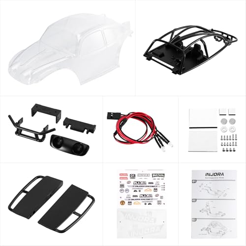 INJORA BUG18 Body with Interior for 1/18 TRX4M Universal LCG Chassis（Clear） - color: Clear