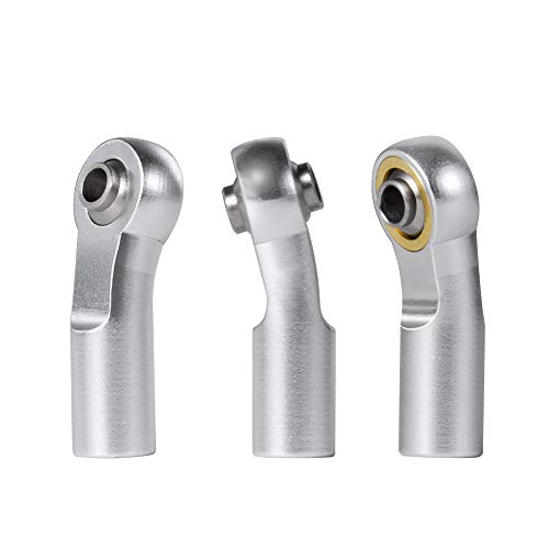QUE-T 20pcs/Set M3 Link Tie Rod End Metal Ball Joint Head for 1/10 RC Crawler Car Boat (Silver) - color: Silver