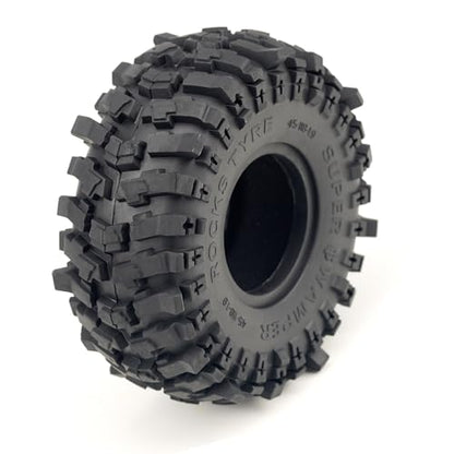 DJX 4PCS 1.9 Inch 120mm Tall Tires Super Soft Sticky Rubber Tires with Foam Instert for Axial SCX10 I II III D90 D110 TRX4 Redcat Etc 1/10 RC Crawler Car