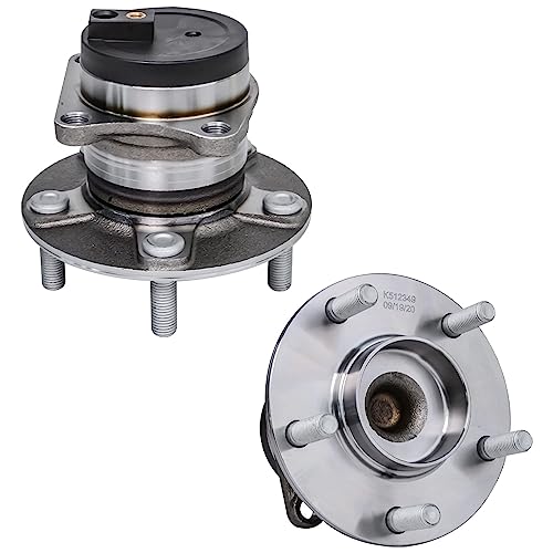 Detroit Axle - FWD Front Steering Knuckles w/Hub + Rear Wheel Hub Bearings | Replacement for 2007-2012 Mazda CX-7 - size: 4UW50455/Kit