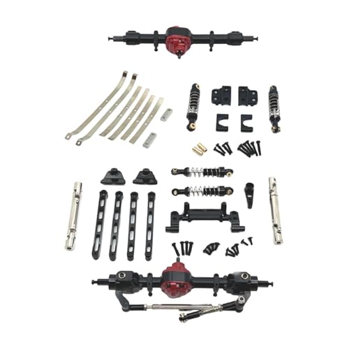 Colaxi RC Car Upgrade Part Retrofitting Accessories Chassis Upgrading Metal Front and Rear Assembly for MN82 1:12 Scale RC Car, Black - color: Black