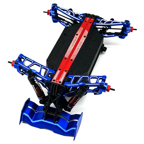 Aluminum Upgrade Parts Set for ARRMA 1/16 Mini Kraton 3S, Front/Rear Upper/Lower Arm, Gearbox Cover, Wing, Steering Link (Blue Front/Rear Upper/Lower Arm Set) - color: Blue Front/Rear Upper/Lower Arm Set