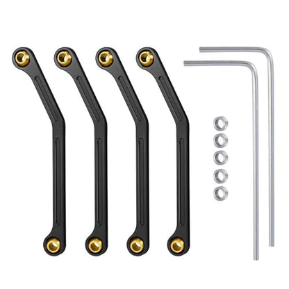RC Links Linkage Compatible with Kyosho for MINI-Z 4X4 for Jimny 32523 1/18 RC Crawler Truck Car Upgrade Parts 4PCS Metal Steering Linkage Link Rod(Black) - color: Black