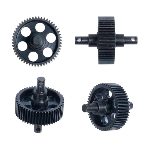 RC car Components Compatible with Axial for SCX10 for Wraith Gearbox 1/10 RC Crawler Car Parts – Steel Transmission Gear Set with Motor Gears