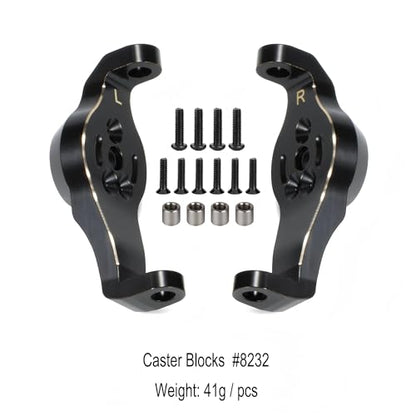 TRX4 Brass Counter Weight Black Coating Front Rear Portal Axle Housing Set Portal Cover Kit for 1/10 RC Crawler TRX6 TRX-4 Bronco Defender Upgrade Parts (Front Rear Kit B)