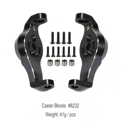 TRX4 Brass Counter Weight Black Coating Front Rear Portal Axle Housing Set Portal Cover Kit for 1/10 RC Crawler TRX6 TRX-4 Bronco Defender Upgrade Parts (Front Rear Kit B)