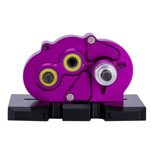 Aluminum Lightweight Gearbox OD-3 Overdrive Transmission for 1/10 RC Crawler Car Axial SCX10 II VS4-10 LCG Chassis Straight Axle (Purple) - color: Purple