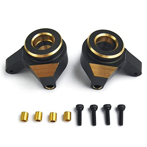 MORLORDY 2Pcs RC Brass Front Steering Knuckles for 1/24 RC Crawler Car SCX24 Upgrades Accessories, Black