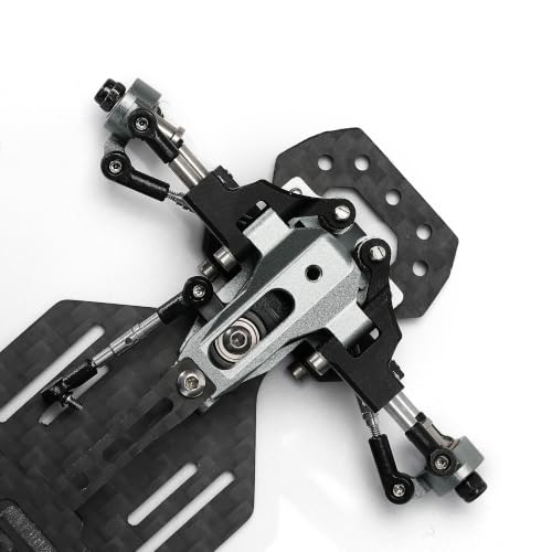 RC Car Frame, 1/24 1/28 TG Racing Carbon Fiber Assembled Mini Rear Drive RWD Drift Racing Car Frame Body Kit with Tools DIY Parts (Black) - color: H.black