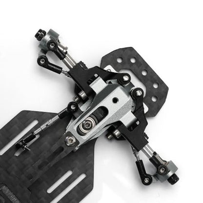 RC Car Frame, 1/24 1/28 TG Racing Carbon Fiber Assembled Mini Rear Drive RWD Drift Racing Car Frame Body Kit with Tools DIY Parts (Black) - color: H.black