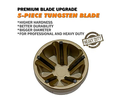 CONQUER Deburring External Chamfer Tool, Tungsten Blade, Fits 1/2"-1 3/8" | For Steel, Copper, Brass, Aluminum, PVC & Wood. 1/4" quick-release shank, spark-free 0-400 RPM. Repairs bolts, rods & pipes - size: PREMIUM TUNGSTEN Blade 1/2"-1 3/8"(13mm-35mm)