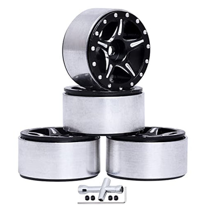 1.0 Beadlock Wheel Rims Compitable with 1/24 RC Crawler Car Axial SCX24 Gladiator Deadbolt Bronco C10 JLU Upgrade Parts