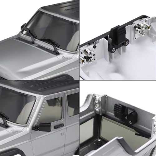 RC Cars Models Compatible with TRX4-M for Bronco for Defender for Cherokee Wheelbase Hardtop Body Shell Kit with Front Rear Bumpers 1/18 RC Crawler(Gray) - color: Gray
