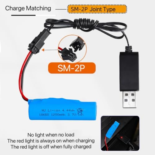 Rc Car Battery - 2 Pack 3.7V 1200mah Li-ion Batteries Rechargeable for Double Sided Rc Stunt Car RC Trucks Small RC Boat Remote Control Toy Cars E35 DE38 DE40 DE50 with USB