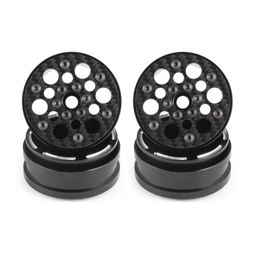 Beadlock Wheel Rims 4PCS 1.9" Upgraded Carbon Fiber Aluminum Wheel Hub Compatible with 1/10 RC Crawler Gen8 TRX-4 Axial VS4-10 Capra SCX10 RC Car Accessories (Patten E) - color: Patten E