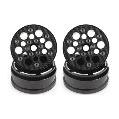 Beadlock Wheel Rims 4PCS 1.9" Upgraded Carbon Fiber Aluminum Wheel Hub Compatible with 1/10 RC Crawler Gen8 TRX-4 Axial VS4-10 Capra SCX10 RC Car Accessories (Patten E) - color: Patten E