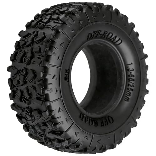 1.3''Soft Rubber Crawler Tires (4PCS) for 1/24 1/18 SCX24 TRX4M AX24 FCX24 FCX18 RC Crawler Car (Style A)