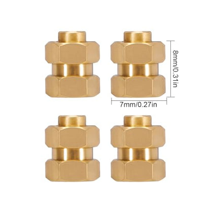 INJORA Brass +5mm Wheel Hex Hub Extenders for Axial SCX24 AX24