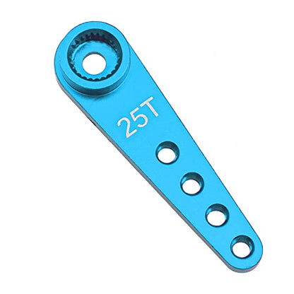 5Pcs ShareGoo 25T Servo Horn 37mm Metal 25 Teeth Extension Steering Arm Server Compatible with Futaba Savox Power HD HSP MG995 MG996 Servos for RC Car Truck (Blue) - color: Blue